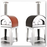 Forno Toscano Margherita Wood-Fired Pizza Oven on Cart - Black/Red