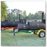 New 7'x30" with Optional Front Mounted Charcoal Grill and Rear Mounted Warmer, Smoker, Cooker Box